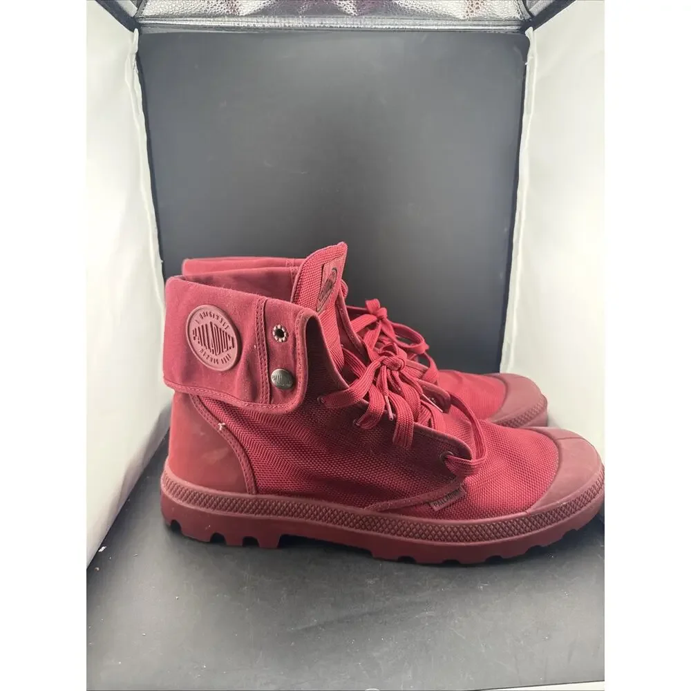 Palladium Mono Chrome Baggy II Red Canvas Fold Down Boots Men’s Size 12